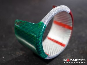 Alfa Romeo Stelvio Front Emblem Frame Cover - Carbon Fiber - Italian Theme - Feroce Carbon Alfa Romeo Stelvio Front Emblem Frame Cover - Carbon Fiber - Italian Theme - Feroce Carbon